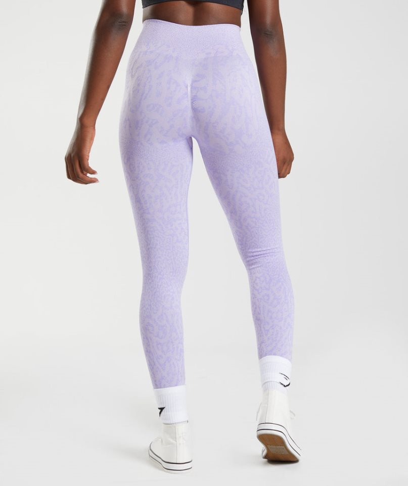 Women's Gymshark Adapt Animal Seamless Leggings Lavender | NZ 0DPYNC